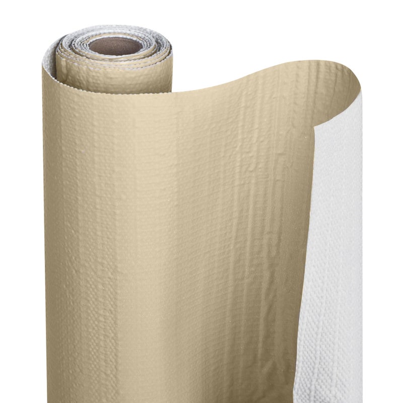 Smart Design Bonded Grip Shelf Liner - 12 Inch x 10 Feet - Non Adhesive, Strong Grip Bottom, Easy Clean Kitchen Drawer, Cabinet, Cupboard Dresser Protector Cover, Non Slip Rubber Mat - Taupe - Image 1